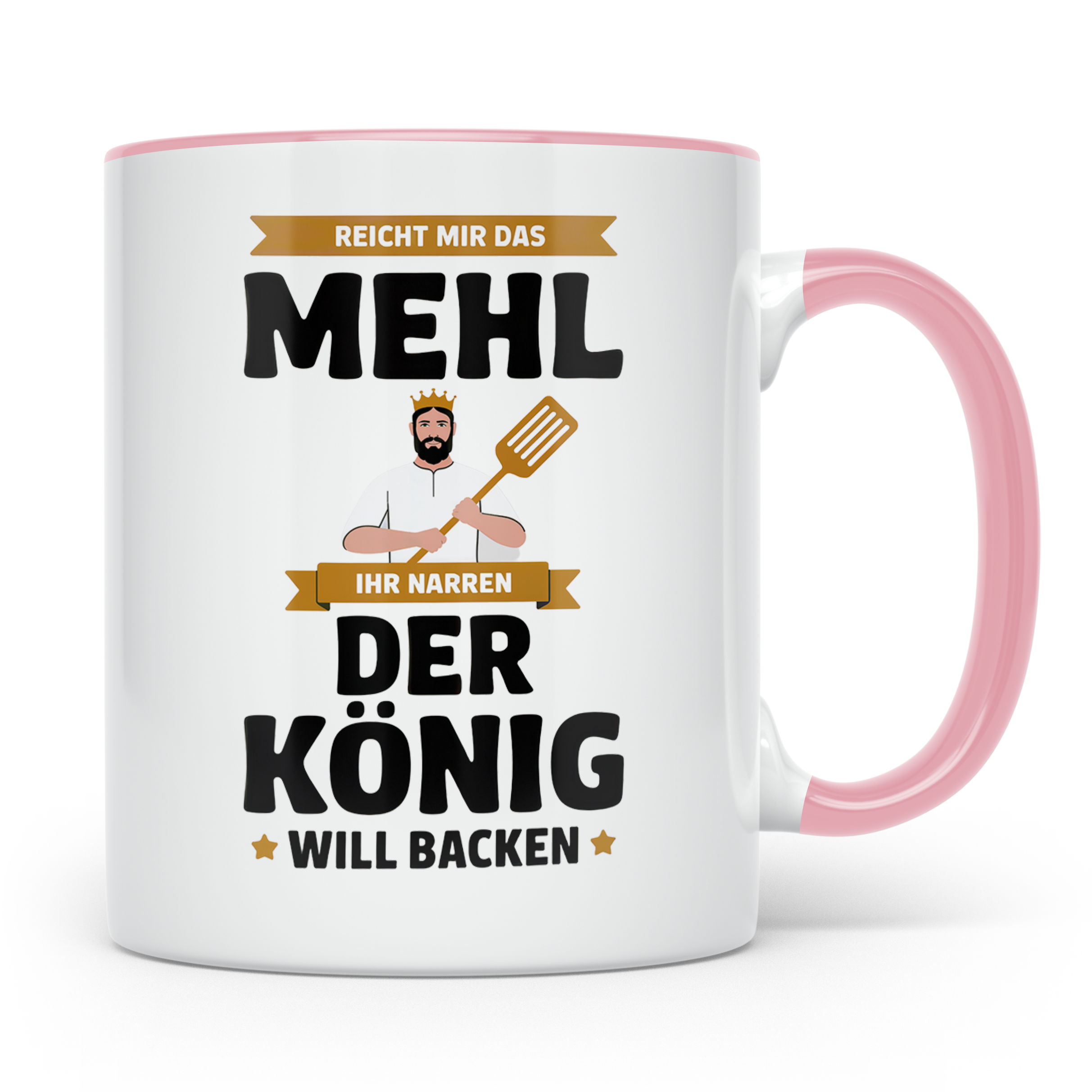 Bäcker König Kaffeetasse - Chefkoch, Backen, Hobbybäcker Tas – Rosa [farbe:rosa]