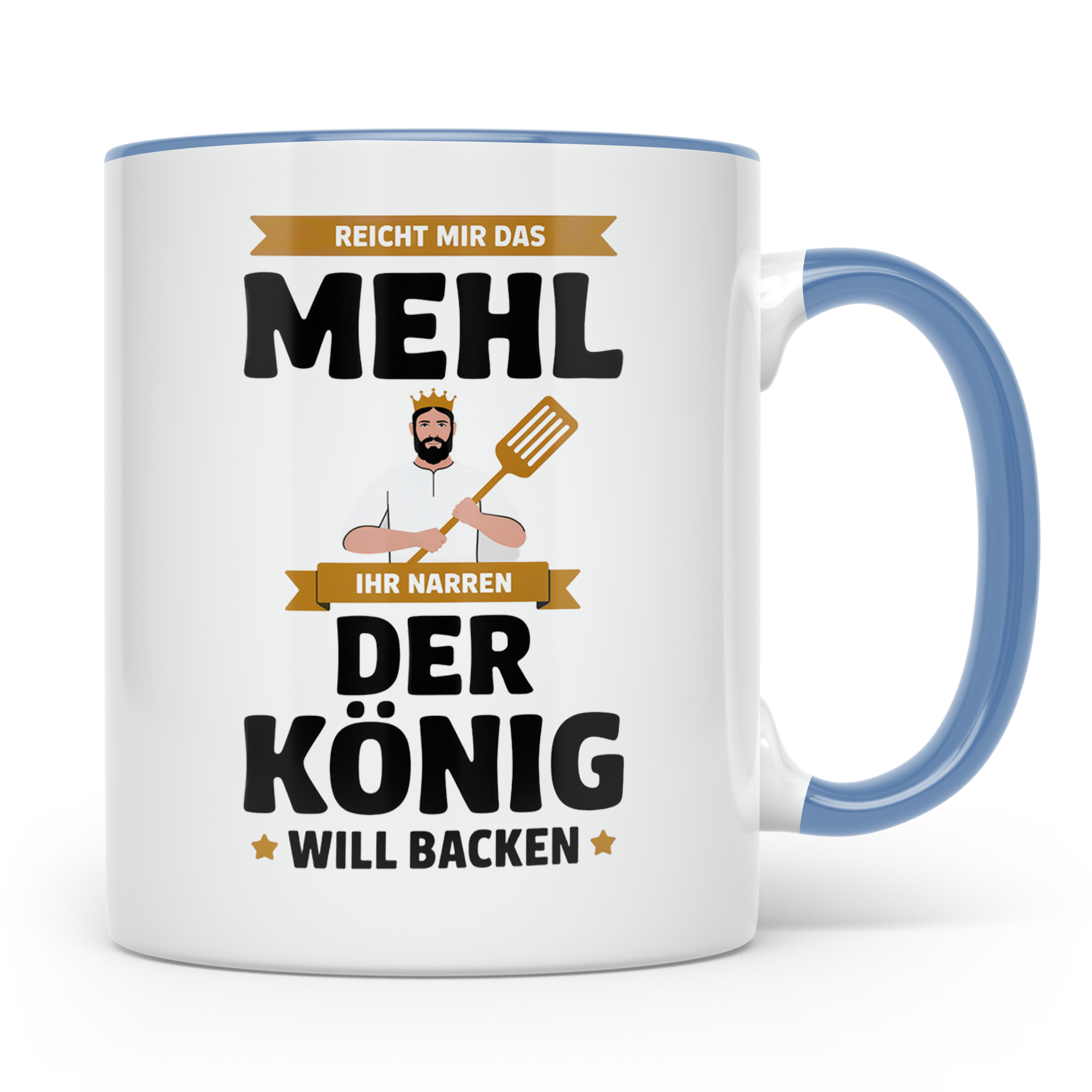 Bäcker König Kaffeetasse - Chefkoch, Backen, Hobbybäcker Tas – Blau [farbe:blau]
