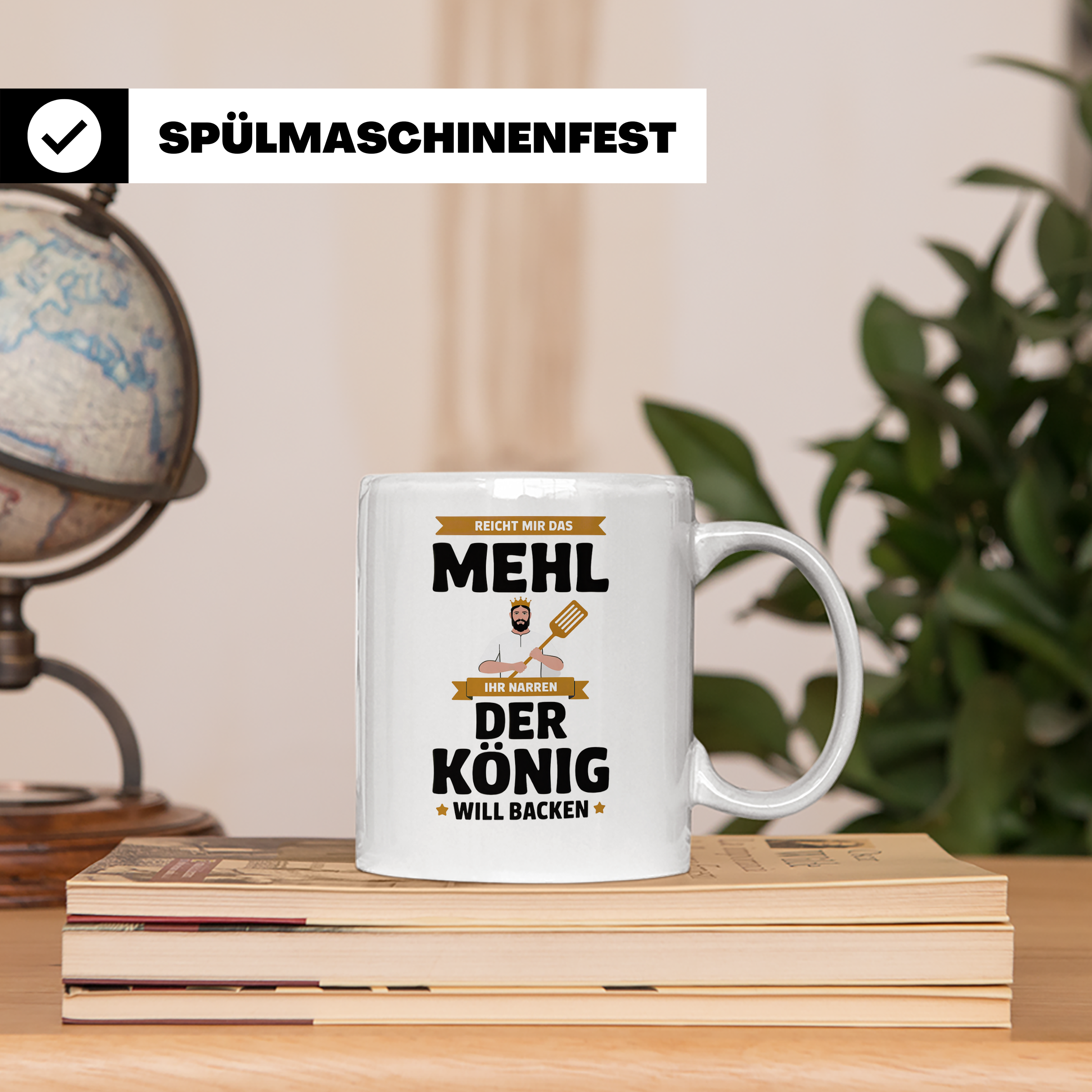 Bäcker König Kaffeetasse - Chefkoch, Backen, Hobbybäcker Tas – Weiß [farbe:weiß]