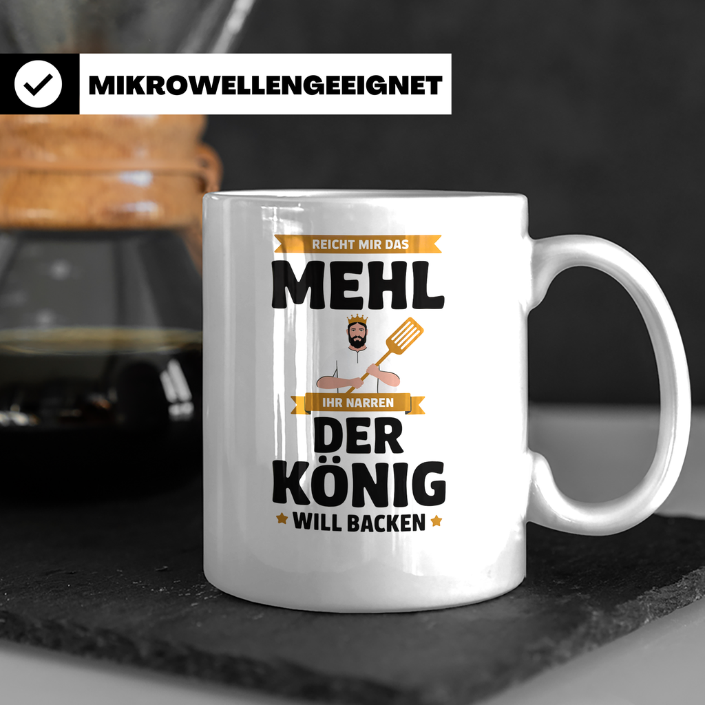 Bäcker König Kaffeetasse - Chefkoch, Backen, Hobbybäcker Tas – Weiß [farbe:weiß]