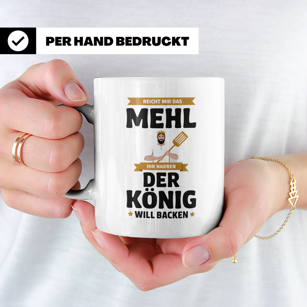 Bäcker König Kaffeetasse - Chefkoch, Backen, Hobbybäcker Tas – Weiß [farbe:weiß]