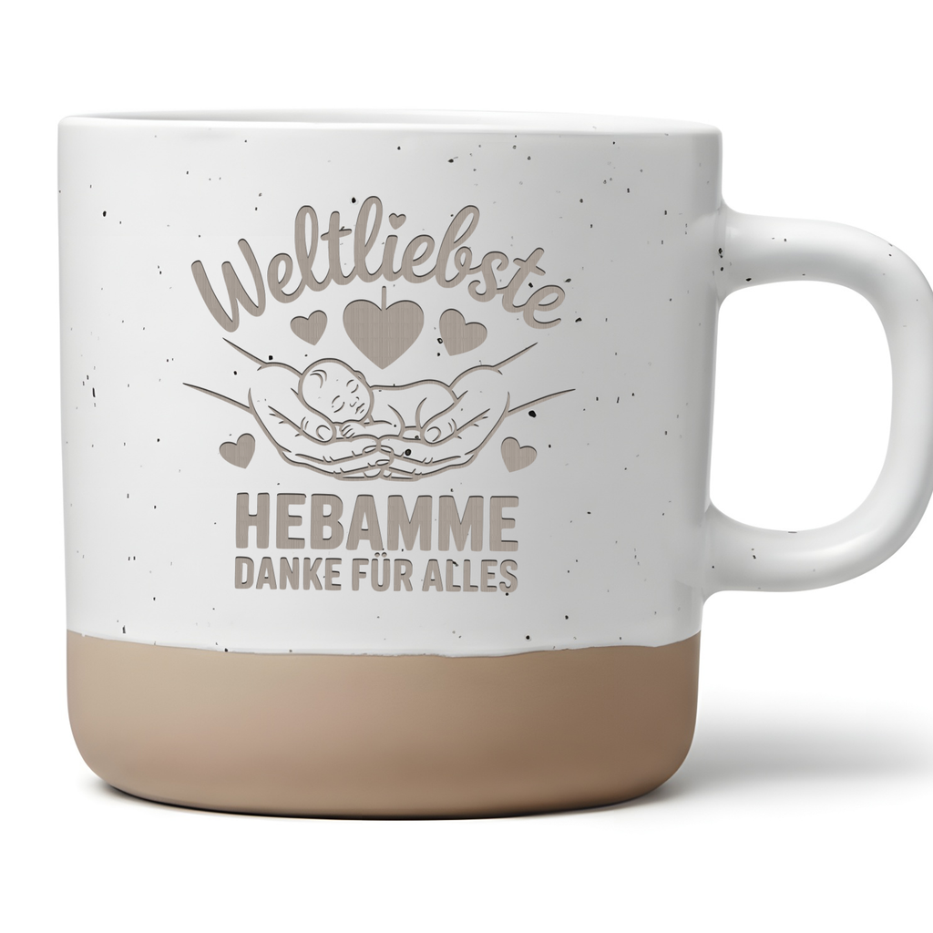 Tasse Weltliebste Hebamme Danke für Alles - Geschenk für Hebammen zur Geburt - Kaffeetasse Geburtshelferin - Dankeschön Becher Baby