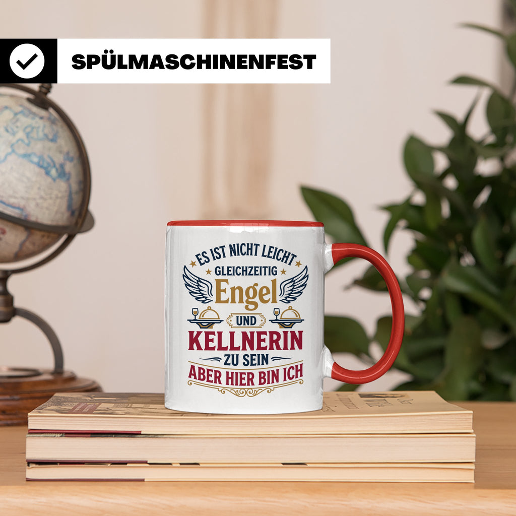 Kellnerin Tasse mit lustigem Spruch - Geschenk für Servicekr – Rot [farbe:rot]