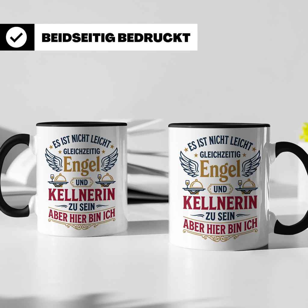 Kellnerin Tasse mit lustigem Spruch - Geschenk für Servicekr – Schwarz [farbe:schwarz]