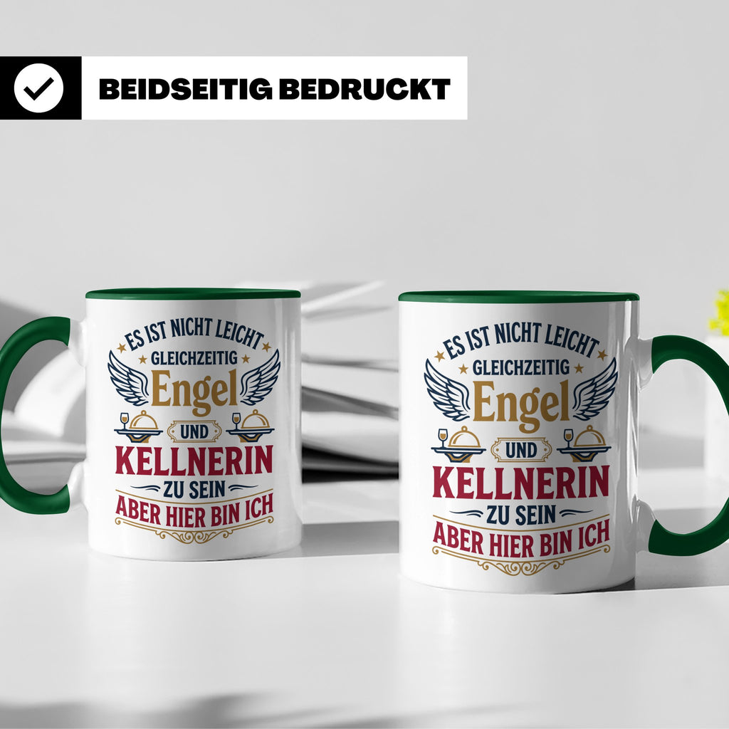 Kellnerin Tasse mit lustigem Spruch - Geschenk für Servicekr – Grün [farbe:grün]