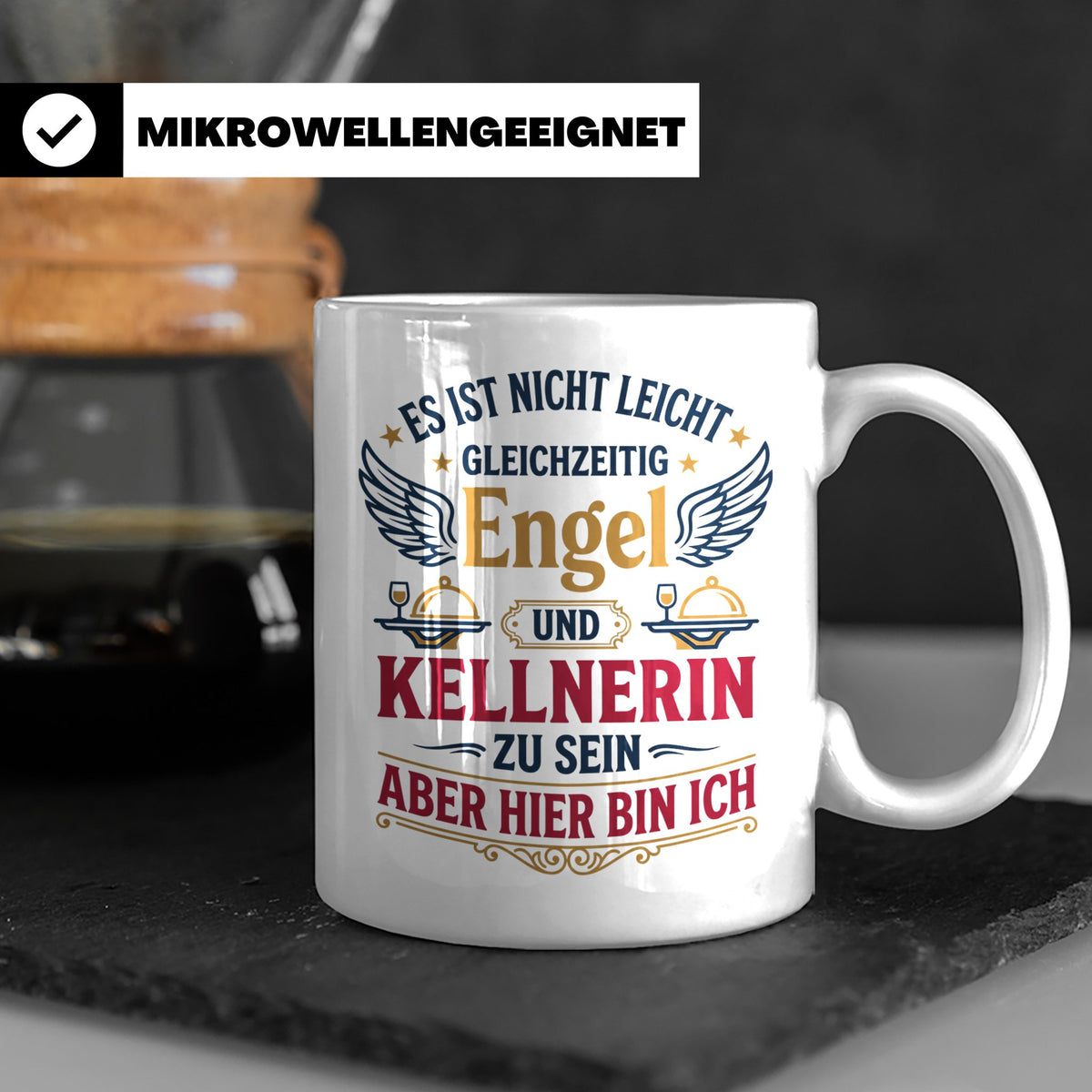 Kellnerin Tasse mit lustigem Spruch - Geschenk für Servicekr – Weiß [farbe:weiß]