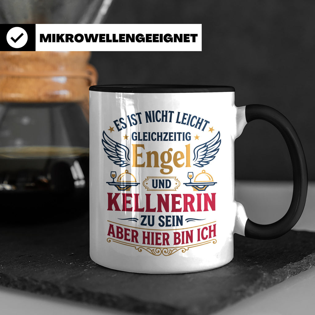 Kellnerin Tasse mit lustigem Spruch - Geschenk für Servicekr – Schwarz [farbe:schwarz]