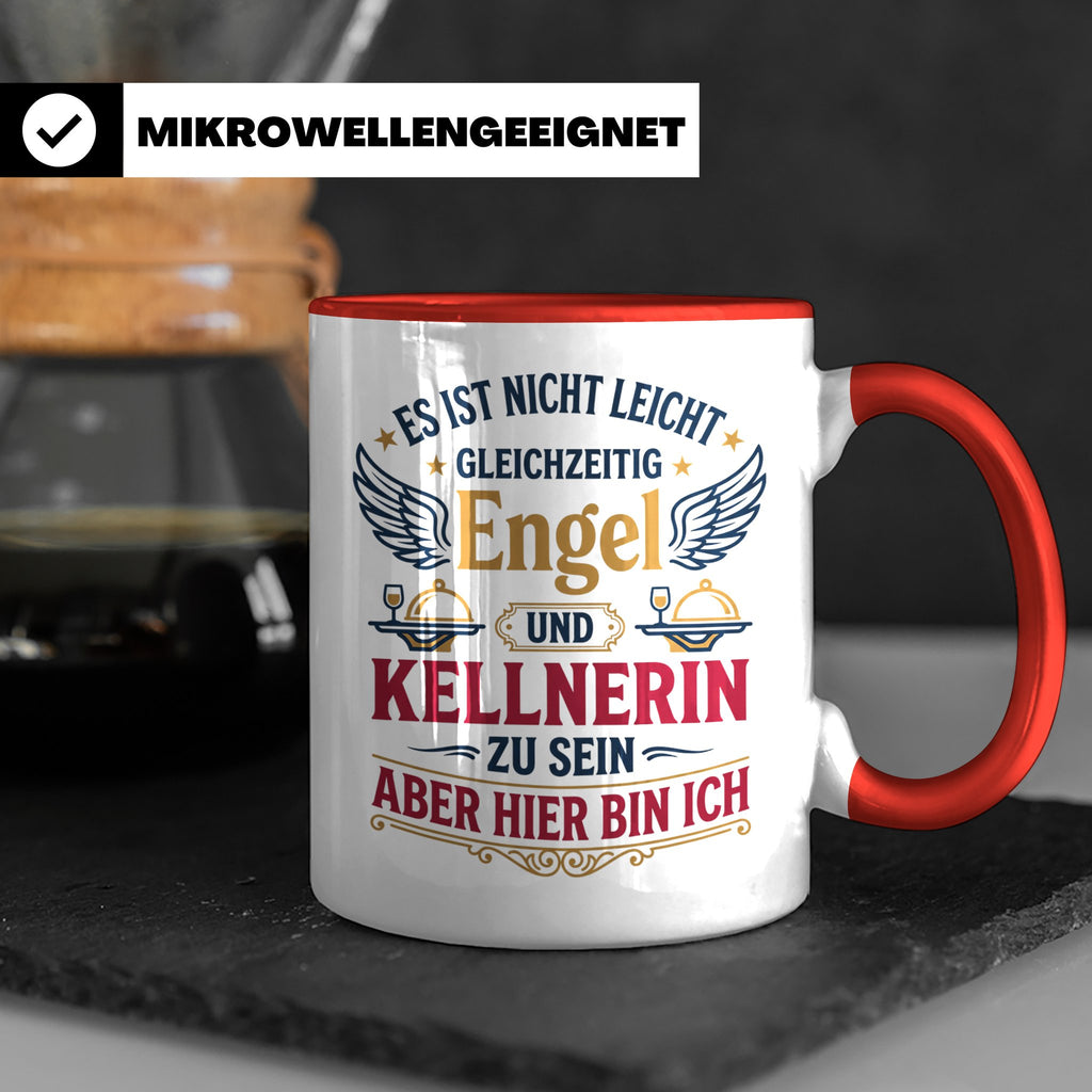 Kellnerin Tasse mit lustigem Spruch - Geschenk für Servicekr – Rot [farbe:rot]