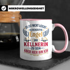 Kellnerin Tasse mit lustigem Spruch - Geschenk für Servicekr – Rosa [farbe:rosa]