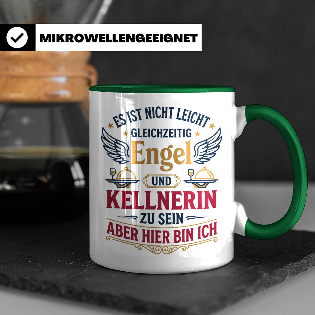 Kellnerin Tasse mit lustigem Spruch - Geschenk für Servicekr – Grün [farbe:grün]