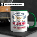 Kellnerin Tasse mit lustigem Spruch - Geschenk für Servicekr – Grün [farbe:grün]