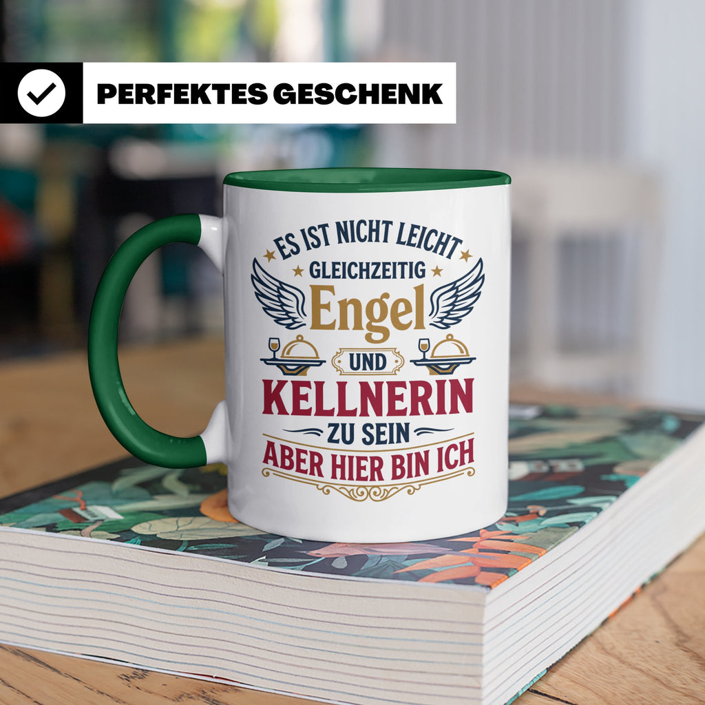 Kellnerin Tasse mit lustigem Spruch - Geschenk für Servicekr – Grün [farbe:grün]