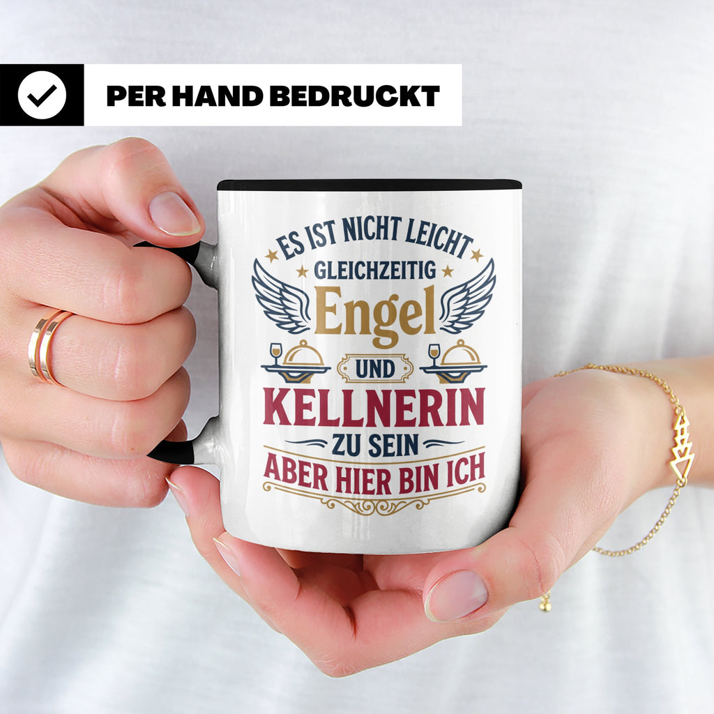 Kellnerin Tasse mit lustigem Spruch - Geschenk für Servicekr – Schwarz [farbe:schwarz]
