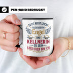 Kellnerin Tasse mit lustigem Spruch - Geschenk für Servicekr – Schwarz [farbe:schwarz]