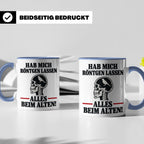 Röntgenbild Vogel Tasse mit Spruch Hab mich röntgen lassen a – Blau [farbe:blau]