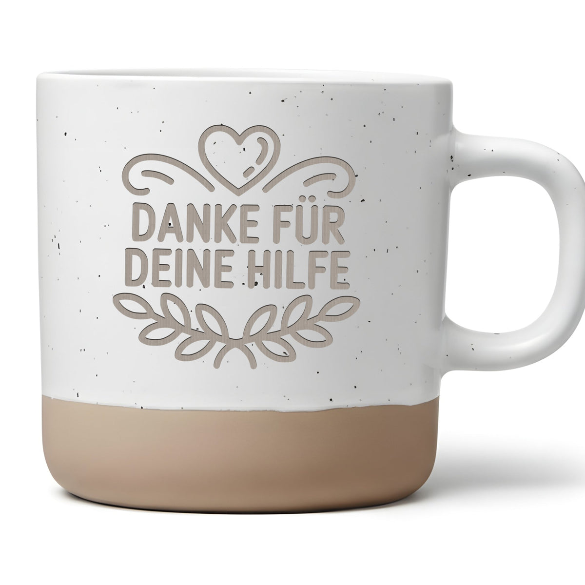 Tasse Danke für deine Hilfe - Dankeschön Kaffeetasse für Helfer & Freunde - Becher mit Herz & Lorbeerkranz - Geschenkidee Unterstützung