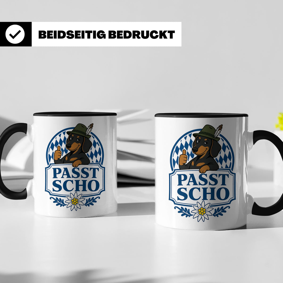 Passt scho Tasse - Bayrischer Spruch Geschenk für Bayern Boa – Schwarz [farbe:schwarz]