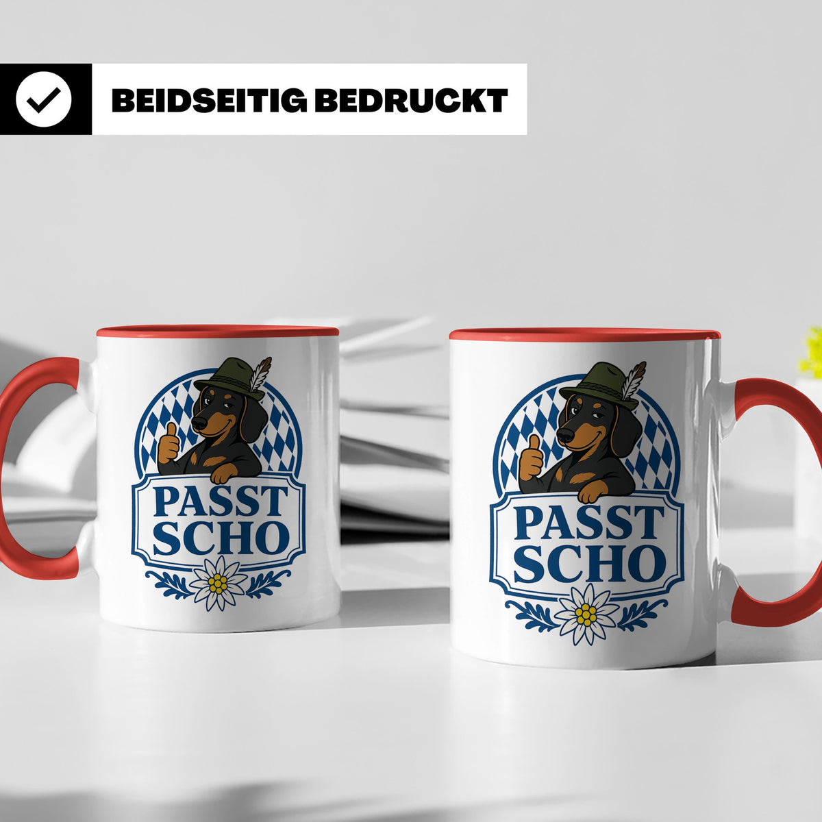 Passt scho Tasse - Bayrischer Spruch Geschenk für Bayern Boa – Rot [farbe:rot]