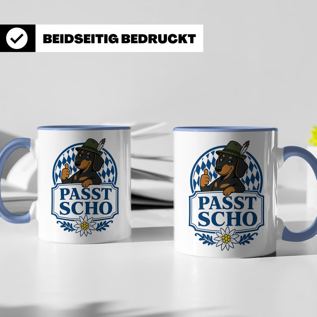 Passt scho Tasse - Bayrischer Spruch Geschenk für Bayern Boa – Blau [farbe:blau]
