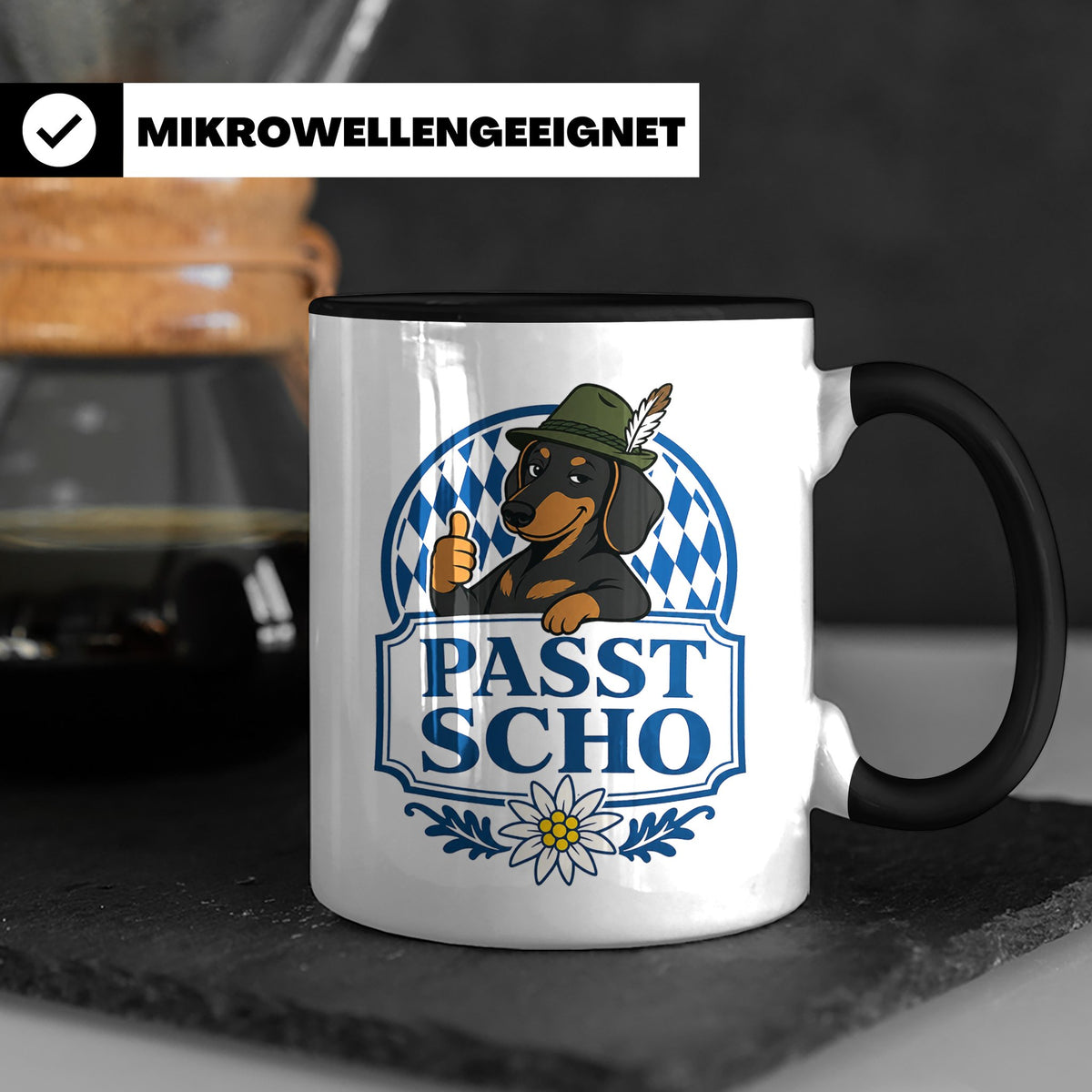 Passt scho Tasse - Bayrischer Spruch Geschenk für Bayern Boa – Schwarz [farbe:schwarz]