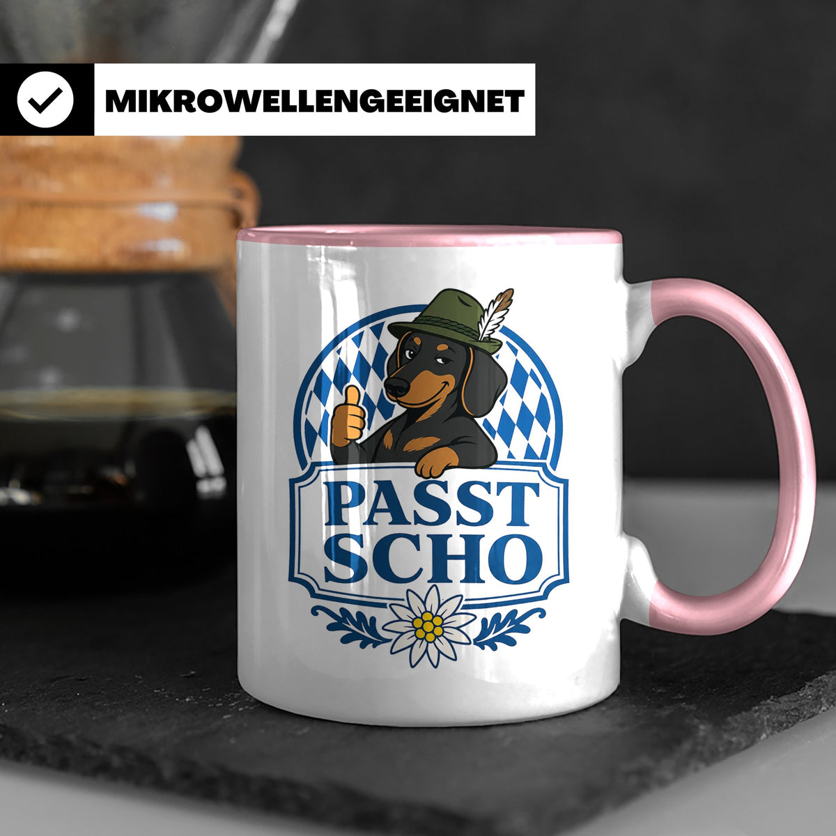 Passt scho Tasse - Bayrischer Spruch Geschenk für Bayern Boa – Rosa [farbe:rosa]
