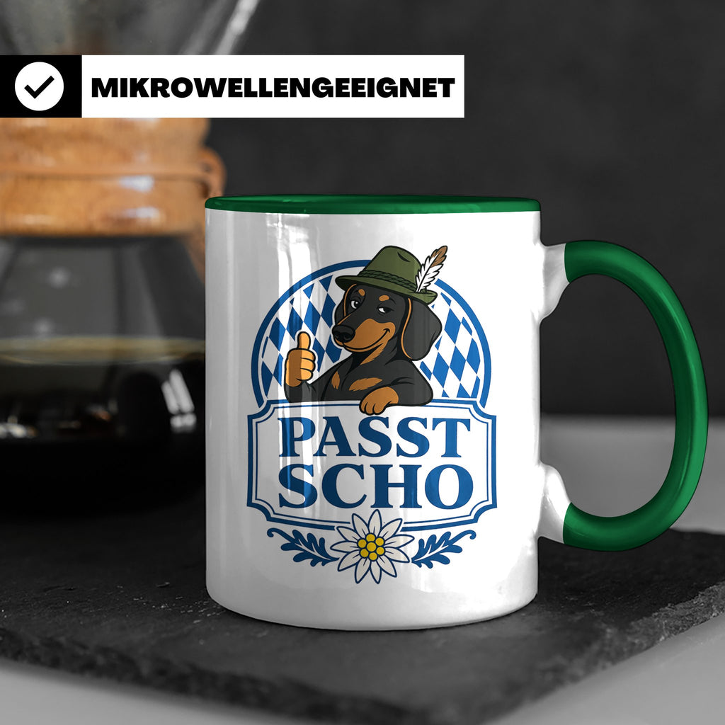 Passt scho Tasse - Bayrischer Spruch Geschenk für Bayern Boa – Grün [farbe:grün]