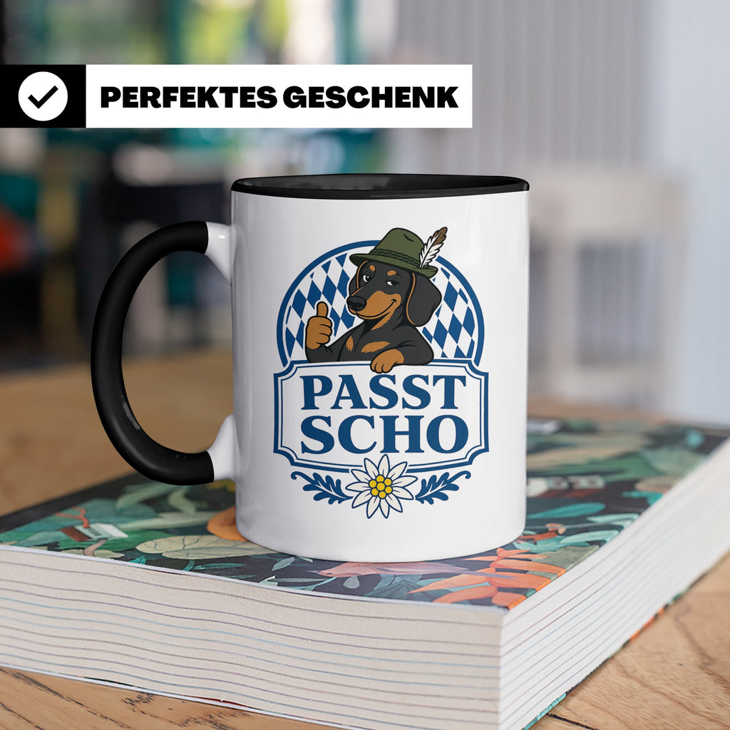 Passt scho Tasse - Bayrischer Spruch Geschenk für Bayern Boa – Schwarz [farbe:schwarz]