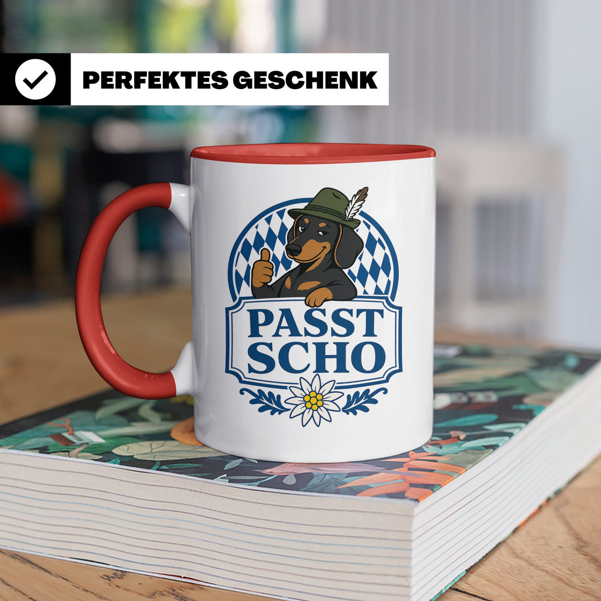 Passt scho Tasse - Bayrischer Spruch Geschenk für Bayern Boa – Rot [farbe:rot]