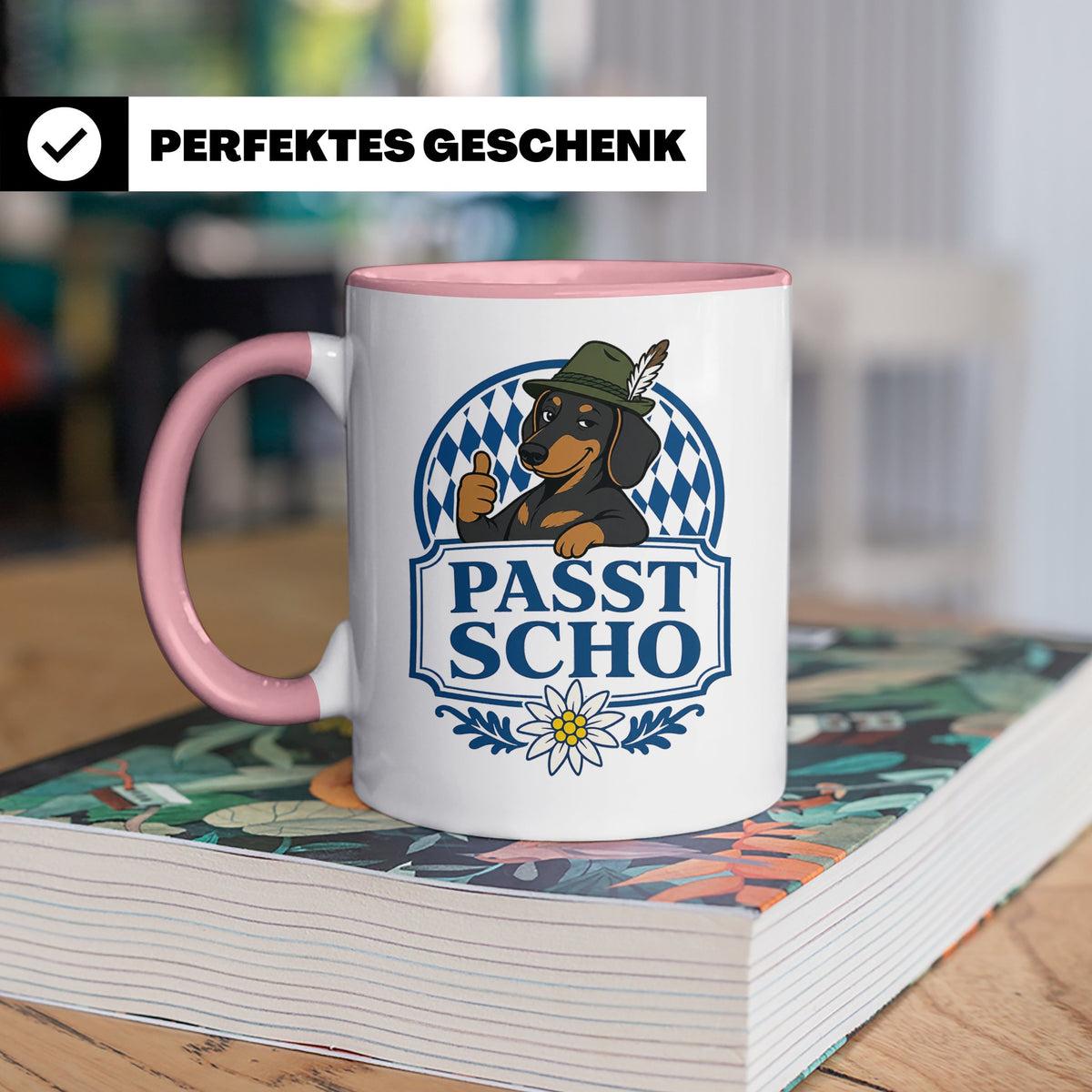 Passt scho Tasse - Bayrischer Spruch Geschenk für Bayern Boa – Rosa [farbe:rosa]
