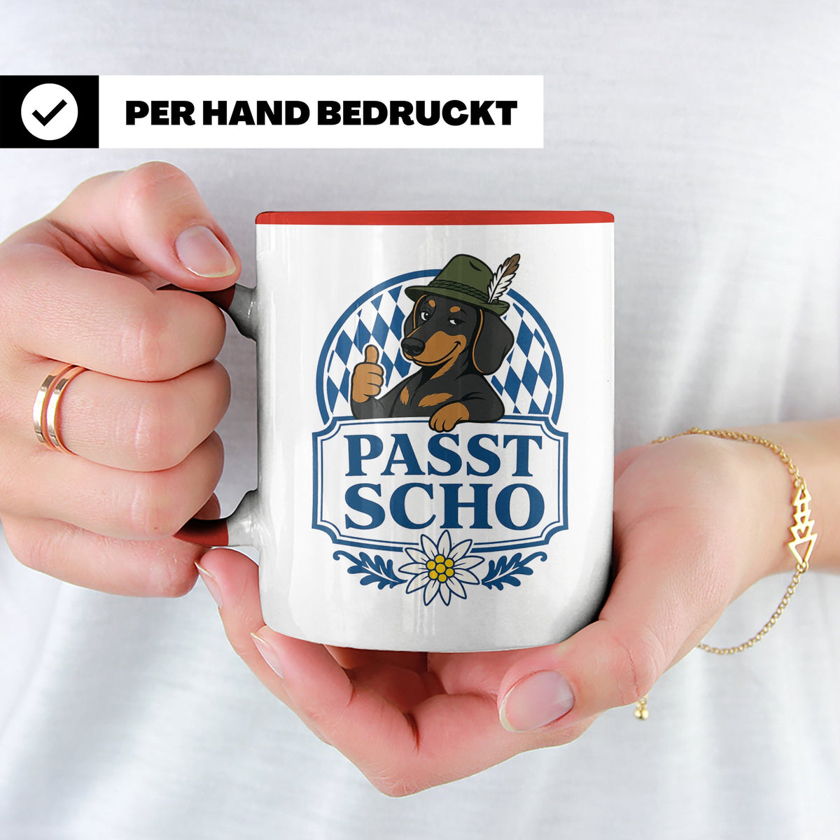 Passt scho Tasse - Bayrischer Spruch Geschenk für Bayern Boa – Rot [farbe:rot]