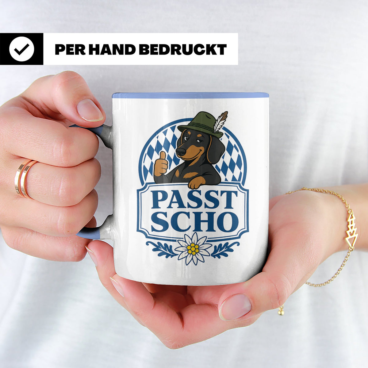 Passt scho Tasse - Bayrischer Spruch Geschenk für Bayern Boa – Blau [farbe:blau]
