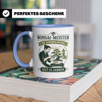 Bonsai Tasse mit Spruch In Ausbildung seit 15 Jahren - Lusti – Blau [farbe:blau]
