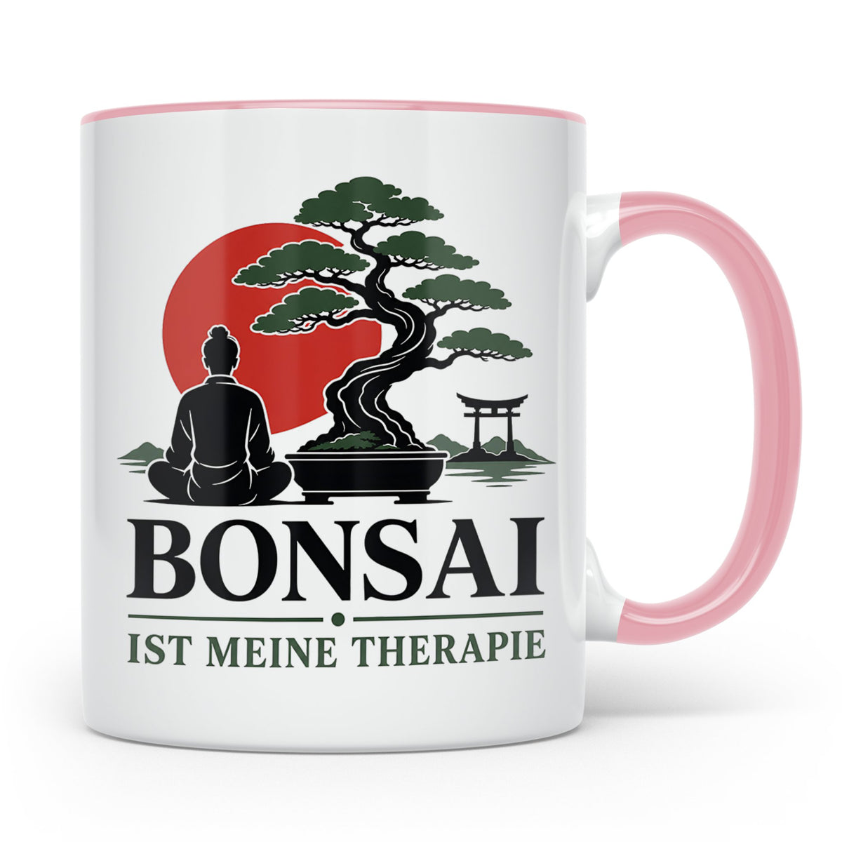 Bonsai Tasse mit Spruch Bonsai ist meine Therapie - Geschenk – Rosa [farbe:rosa]