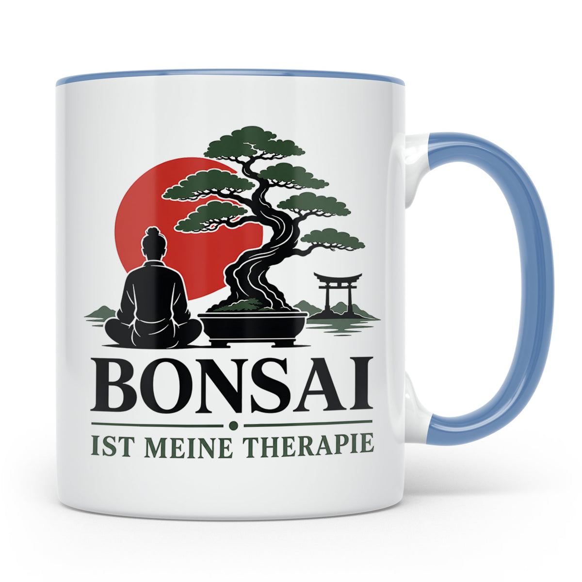 Bonsai Tasse mit Spruch Bonsai ist meine Therapie - Geschenk – Blau [farbe:blau]