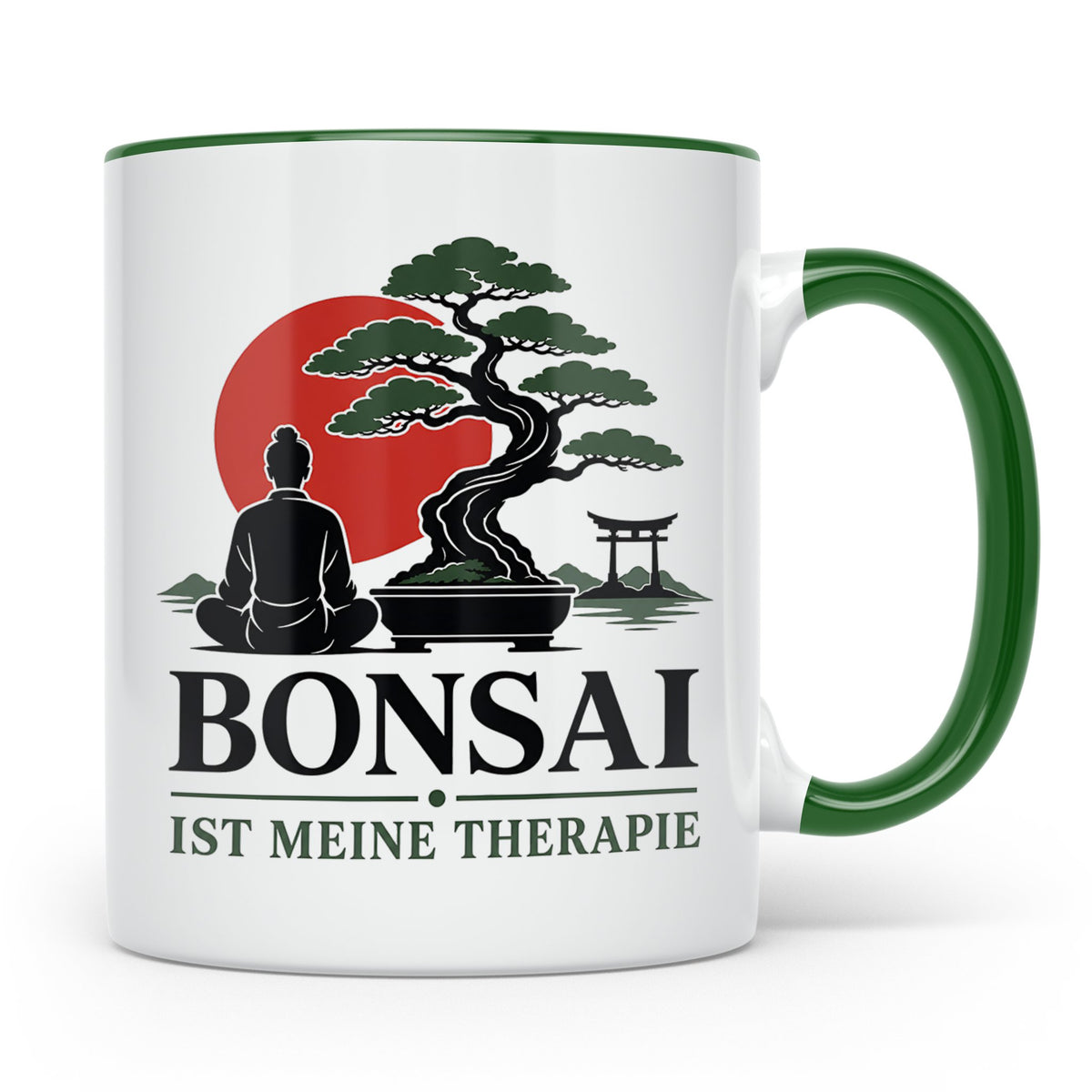 Bonsai Tasse mit Spruch Bonsai ist meine Therapie - Geschenk – Grün [farbe:grün]