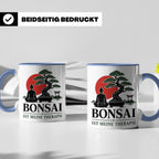 Bonsai Tasse mit Spruch Bonsai ist meine Therapie - Geschenk – Blau [farbe:blau]