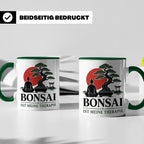 Bonsai Tasse mit Spruch Bonsai ist meine Therapie - Geschenk – Grün [farbe:grün]