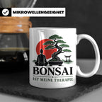 Bonsai Tasse mit Spruch Bonsai ist meine Therapie - Geschenk – Weiß [farbe:weiß]
