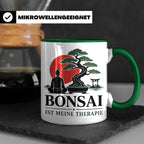 Bonsai Tasse mit Spruch Bonsai ist meine Therapie - Geschenk – Grün [farbe:grün]