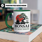 Bonsai Tasse mit Spruch Bonsai ist meine Therapie - Geschenk – Grün [farbe:grün]