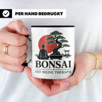 Bonsai Tasse mit Spruch Bonsai ist meine Therapie - Geschenk – Schwarz [farbe:schwarz]