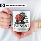 Bonsai Tasse mit Spruch Bonsai ist meine Therapie - Geschenk – Blau [farbe:blau]