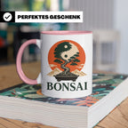 Bonsai Tasse Yin Yang - Geschenk für Bonsai Liebhaber Zen Me – Rosa [farbe:rosa]