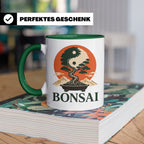 Bonsai Tasse Yin Yang - Geschenk für Bonsai Liebhaber Zen Me – Grün [farbe:grün]