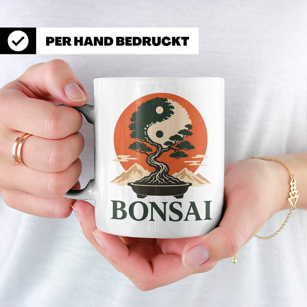 Bonsai Tasse Yin Yang - Geschenk für Bonsai Liebhaber Zen Me – Weiß [farbe:weiß]