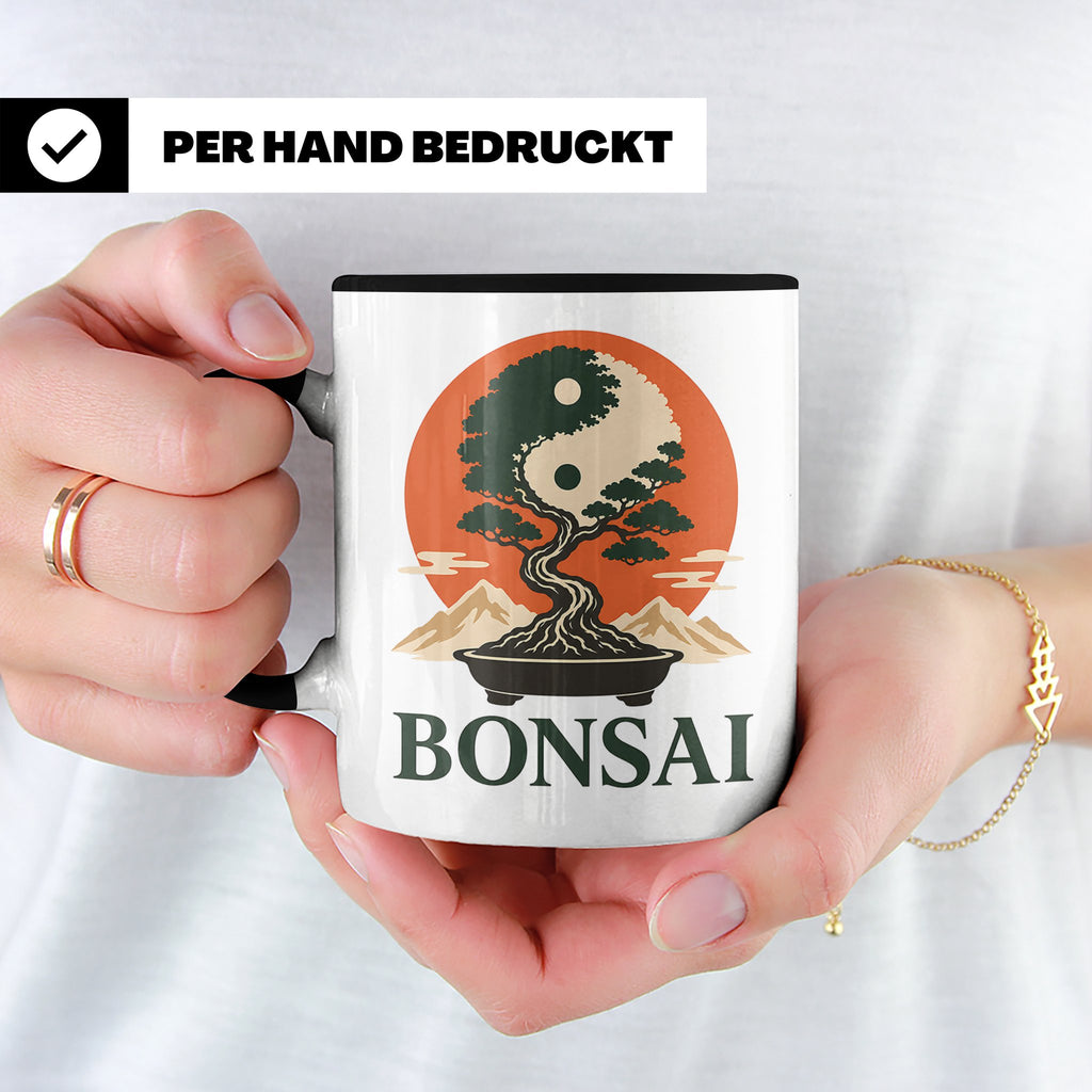 Bonsai Tasse Yin Yang - Geschenk für Bonsai Liebhaber Zen Me – Schwarz [farbe:schwarz]