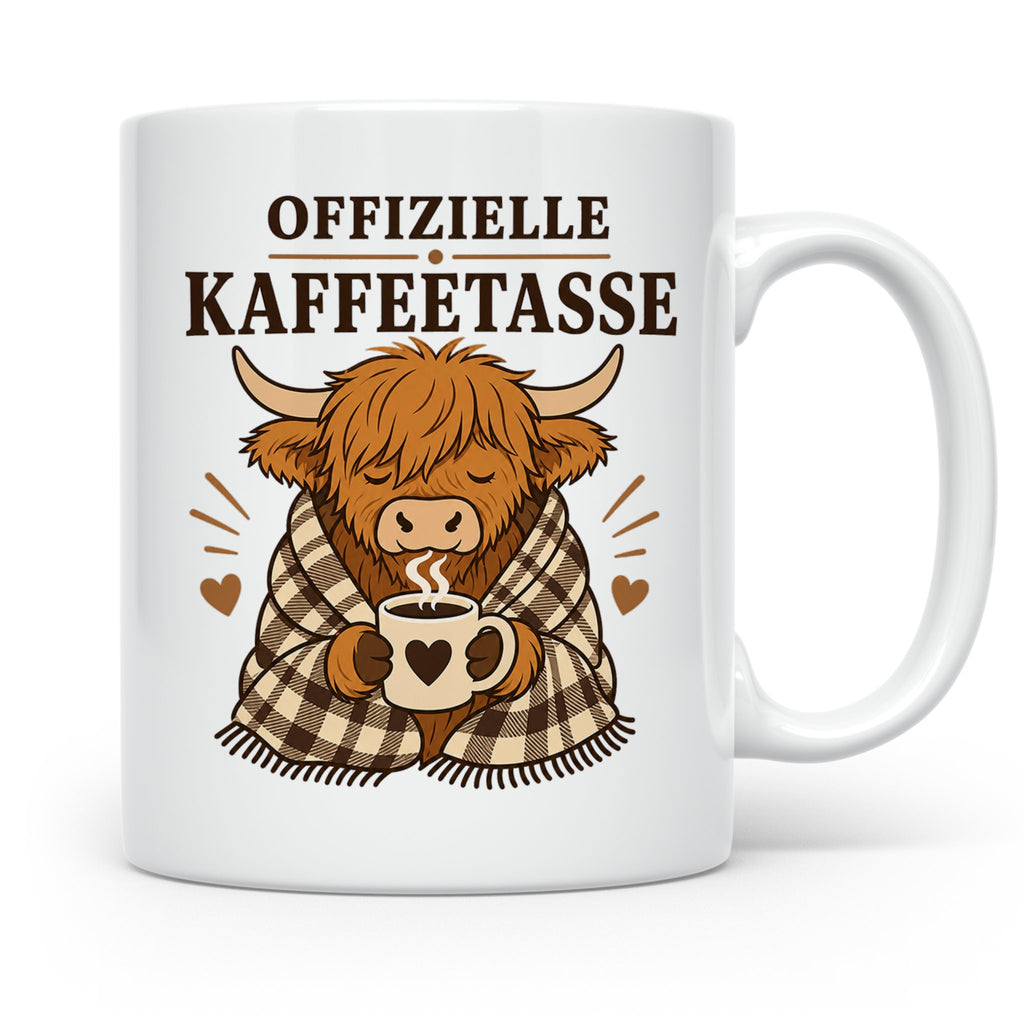 Offizielle Kaffeetasse Hochlandrind - Geschenk für Highland  – Weiß [farbe:weiß]