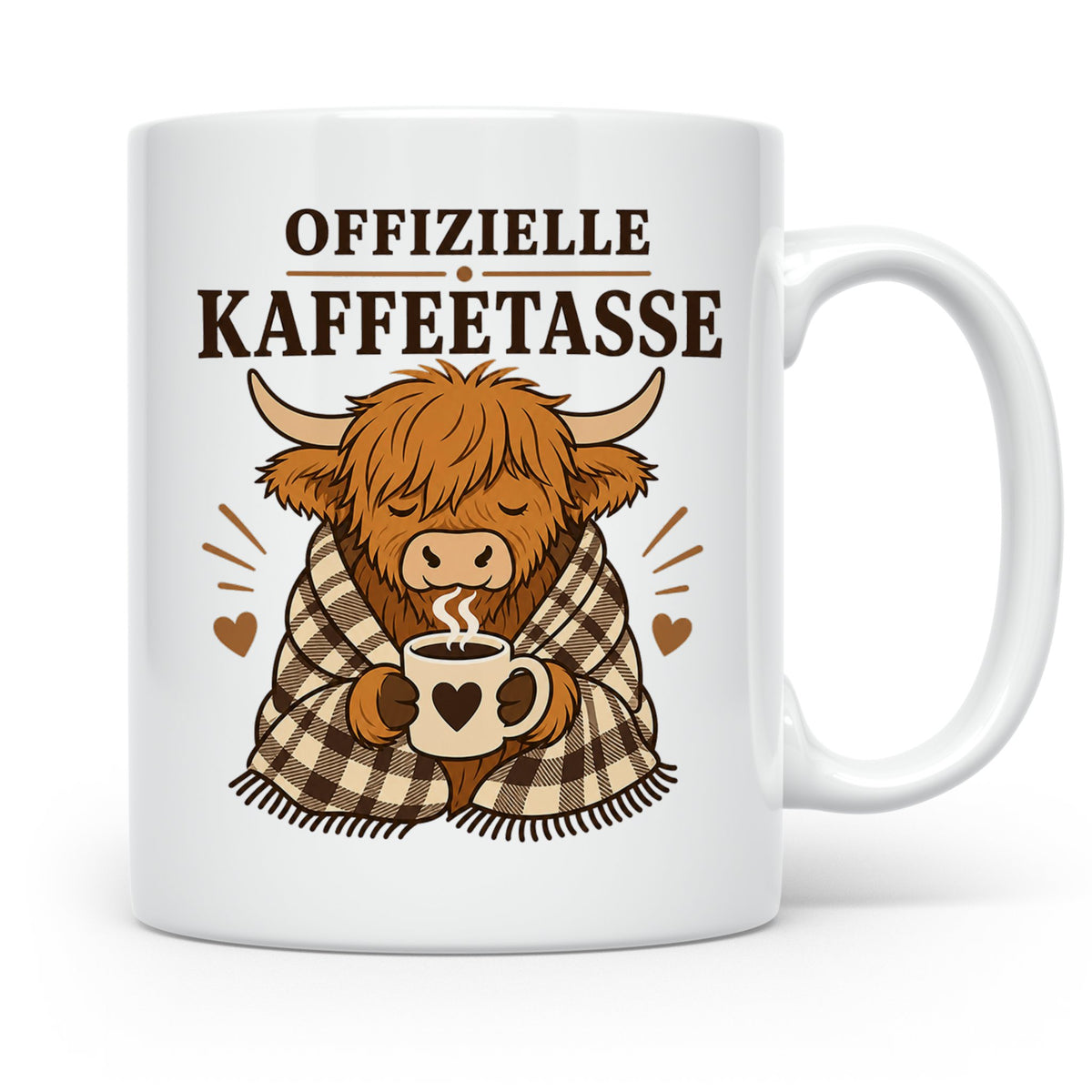 Offizielle Kaffeetasse Hochlandrind - Geschenk für Highland  – Weiß [farbe:weiß]