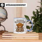 Offizielle Kaffeetasse Hochlandrind - Geschenk für Highland  – Blau [farbe:blau]