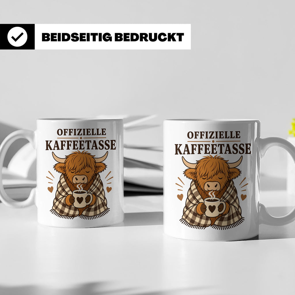 Offizielle Kaffeetasse Hochlandrind - Geschenk für Highland  – Weiß [farbe:weiß]